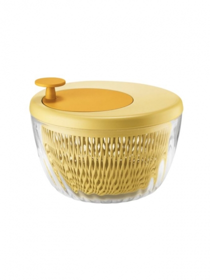 Guzzini, Centrifuga insalata con coperchio Spin&Store 26 cm gialla